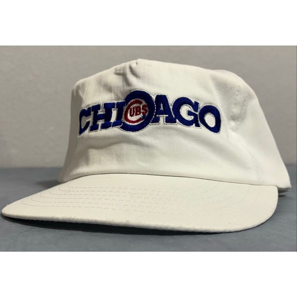 Vintage Chicago Cubs Annco White Hat MLB Cap Snap Back One Size